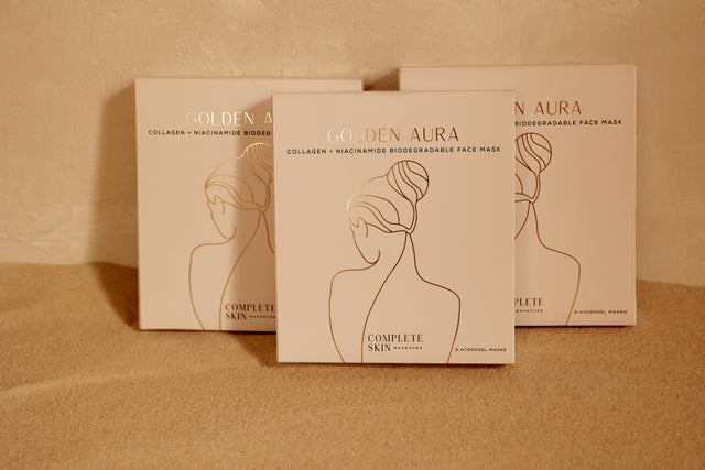 3 Golden Aura Face Masks - 15 Sheets