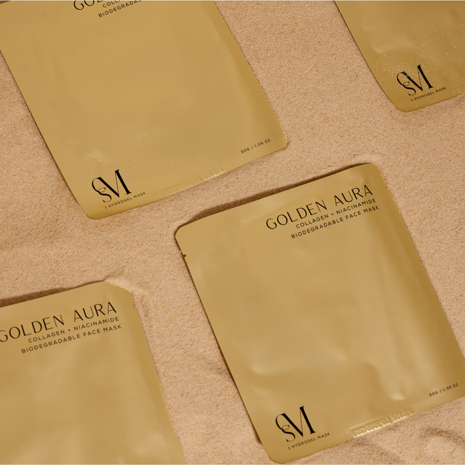 3 Golden Aura Face Masks - 15 Sheets